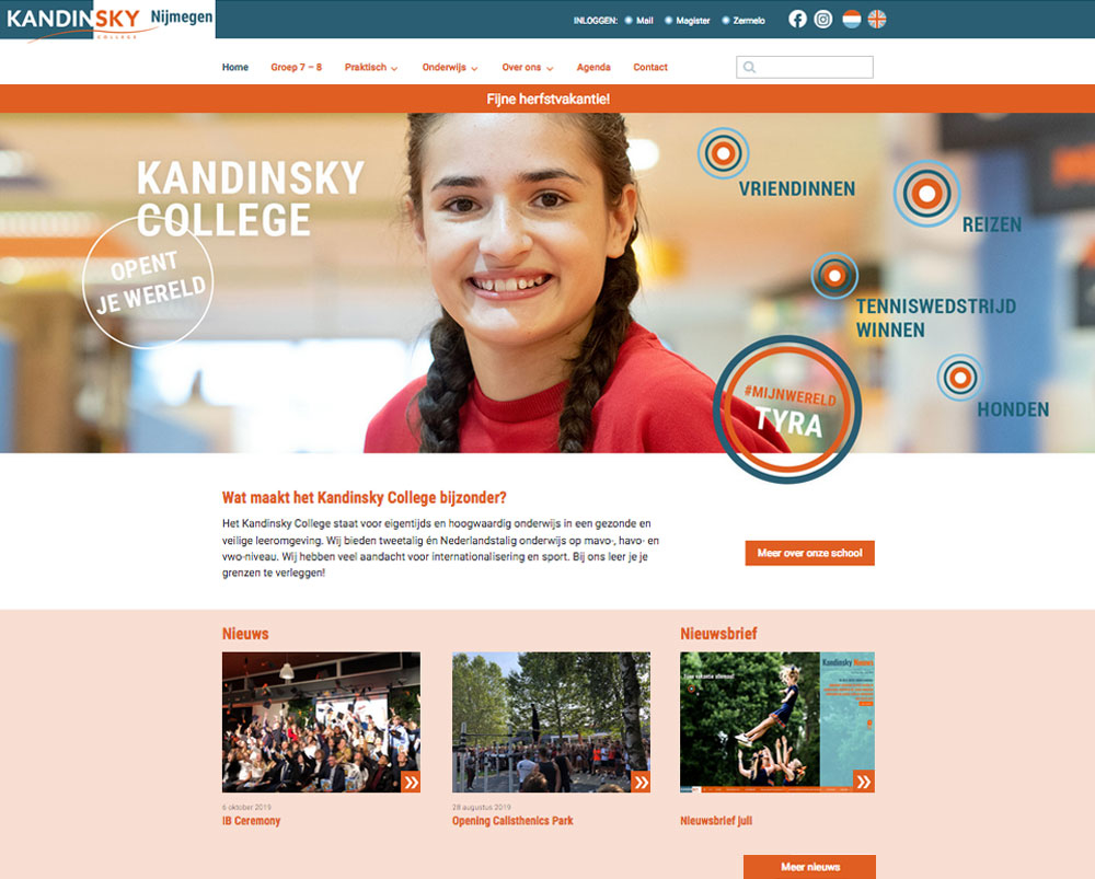 homepage Kandinsky college website