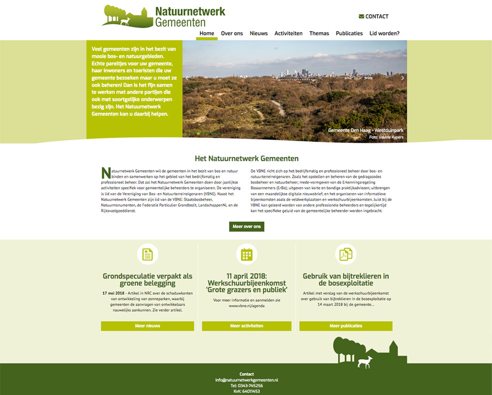 Website ontwerp voor Natuurnetwerk Gemeenten